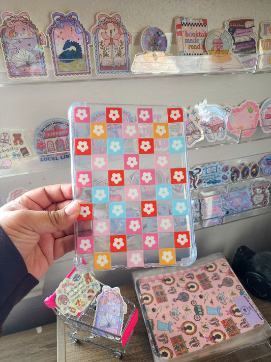 Checkered Blossom Kindle Case| Bloom |E-reader Case|e-reader Accessories