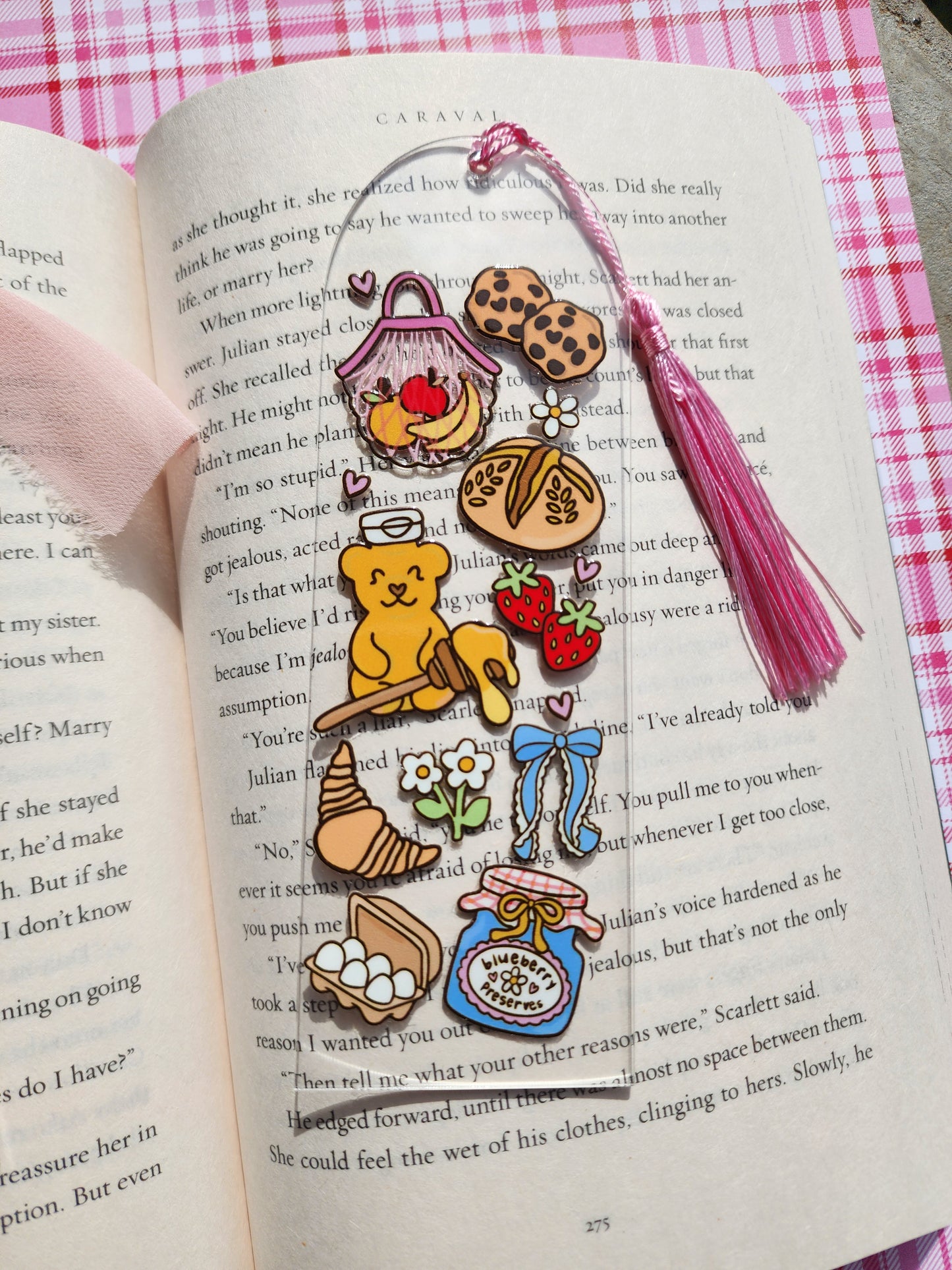 Spring Picnic Bookmarks| Spring Honey Bear|Acrylic Bookmark| Bookish| Bookmark| Cute Bookmark| Book Lover Bookmark| Gifts for Book Lover| Books|Book Accessories|Bookish|