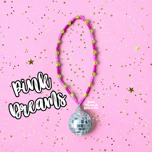 Pink Dreams Disco Ball Car Charms