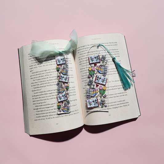 Spring Books & Tulips Bookmark| Spring Honey Bear|Acrylic Bookmark| Bookish| Bookmark| Cute Bookmark| Book Lover Bookmark| Gifts for Book Lover| Books|Book Accessories|Bookish|