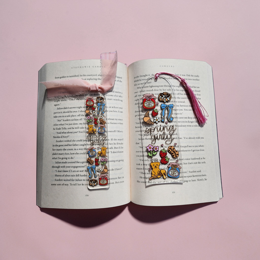 Spring Girly Bookmarks| Spring Honey Bear|Acrylic Bookmark| Bookish| Bookmark| Cute Bookmark| Book Lover Bookmark| Gifts for Book Lover| Books|Book Accessories|Bookish|