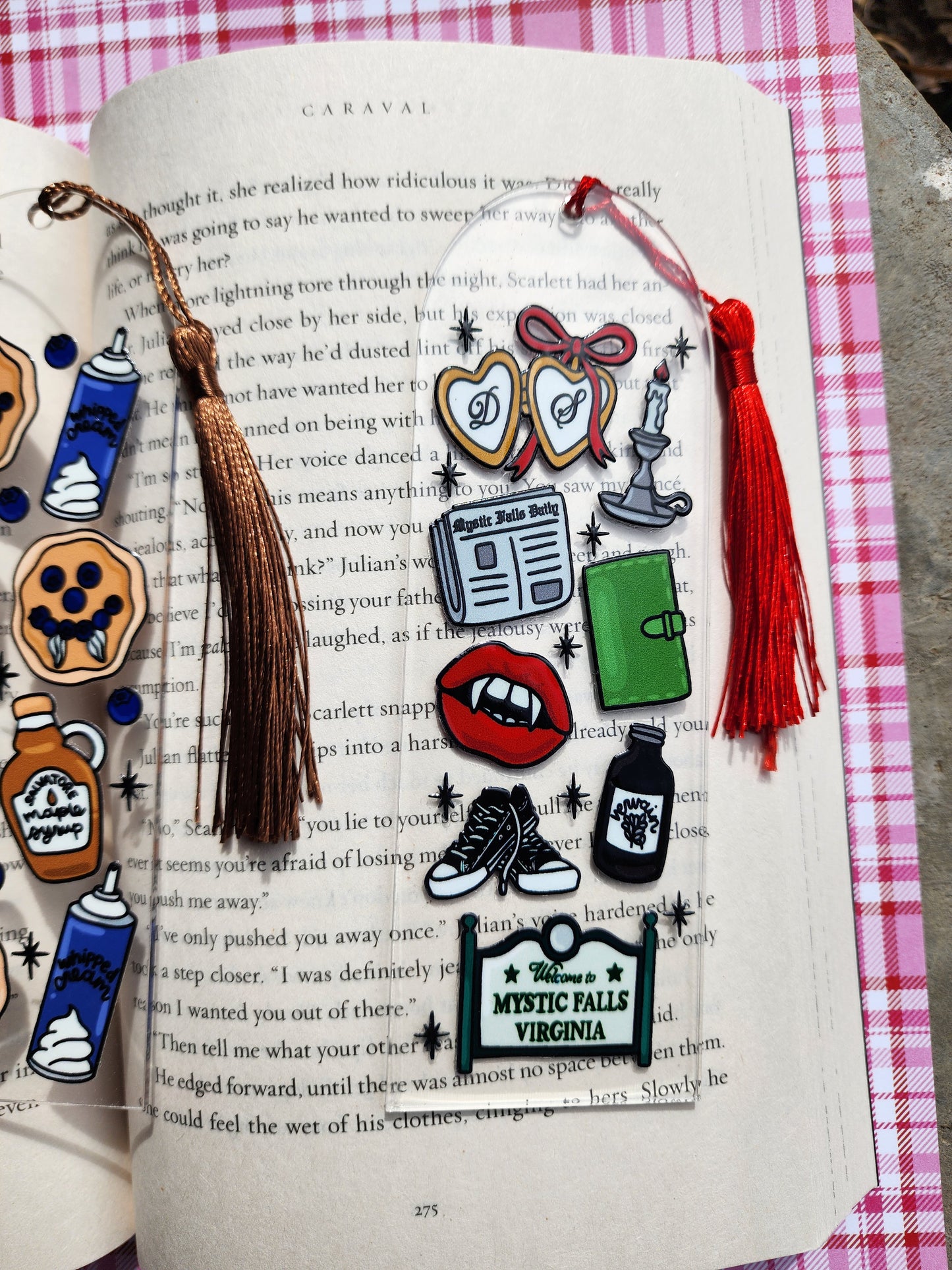 TVD Bookmarks| Salvatore Brothers| Pancakes|Mystic Falls|Acrylic Bookmark| Bookish| Bookmark| Cute Bookmark| Book Lover Bookmark| Gifts for Book Lover| Books|Book Accessories|Bookish|