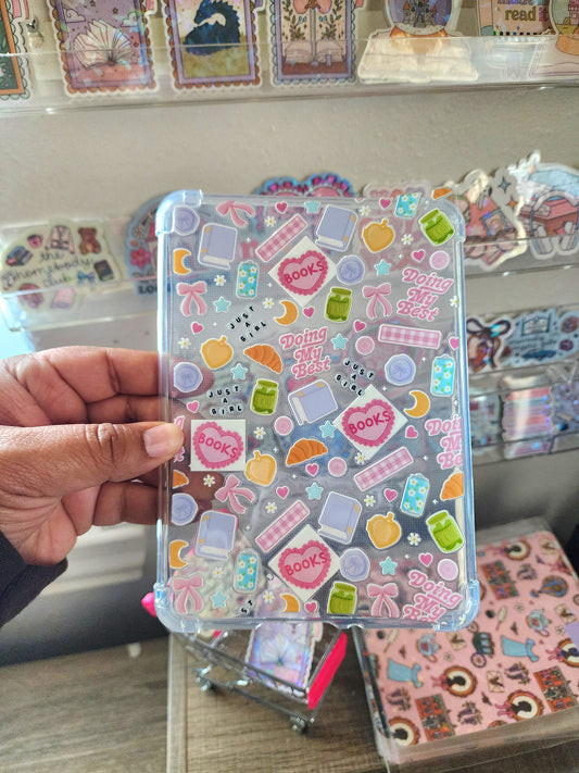 Just a Girl Bookish Junk Journal Kindle Case| Croissant|E-reader Case|e-reader Accessories