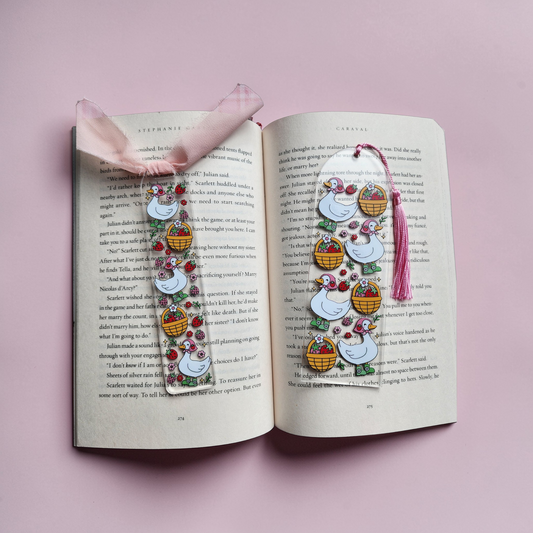 Spring Goose Strawberry Bookmark| Spring Honey Bear|Acrylic Bookmark| Bookish| Bookmark| Cute Bookmark| Book Lover Bookmark| Gifts for Book Lover| Books|Book Accessories|Bookish|