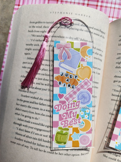 Doing My Best| Junk Journal Bookmark| Acrylic Bookmark| Bookish| Bookmark| Cute Bookmark| Book Lover Bookmark| Gifts for Book Lover| Books|Book Accessories|Bookish|