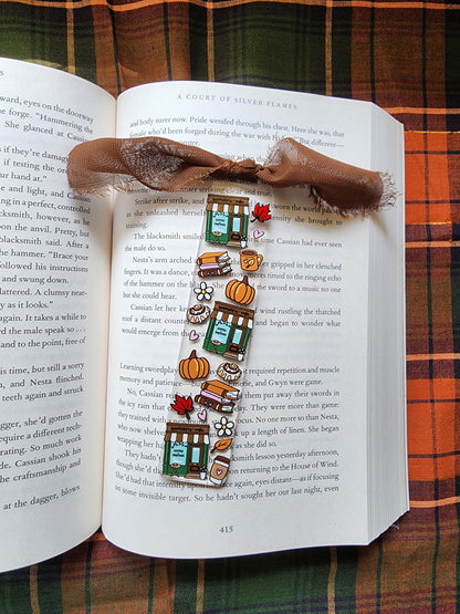 Fall Bookstore Cafe Autumn Acrylic Bookmark| Pumpkin| Cinnamon Roll|Bookish| Bookmark| Cute Bookmark| Book Lover Bookmark| Gifts for Book Lover| Books|Book Accessories|Bookish|