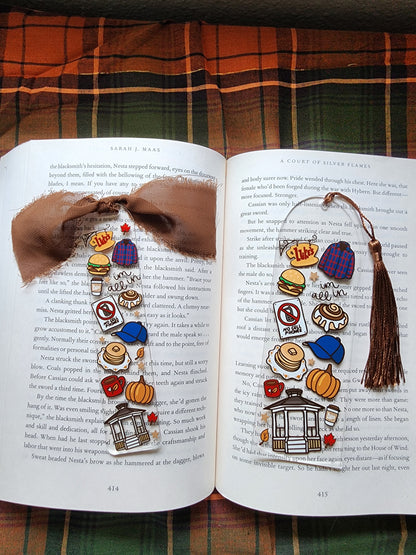 Luke's Cafe Autumn Acrylic Bookmark| Gilmore Girls|Pumpkin| Cinnamon Roll|Bookish| Bookmark| Cute Bookmark| Book Lover Bookmark| Gifts for Book Lover| Books|Book Accessories|Bookish|