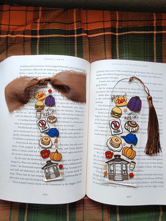 Luke's Cafe Autumn Acrylic Bookmark| Gilmore Girls|Pumpkin| Cinnamon Roll|Bookish| Bookmark| Cute Bookmark| Book Lover Bookmark| Gifts for Book Lover| Books|Book Accessories|Bookish|
