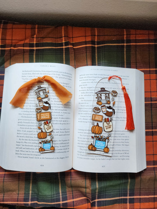 Stars Hollow Autumn Gazebo Bookish Acrylic Bookmark| Gilmore Girls|Pumpkin| Cinnamon Roll|Bookish| Bookmark| Cute Bookmark| Book Lover Bookmark| Gifts for Book Lover| Books|Book Accessories|Bookish|